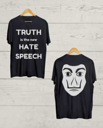 Both side Anonymous print Black Tshirt