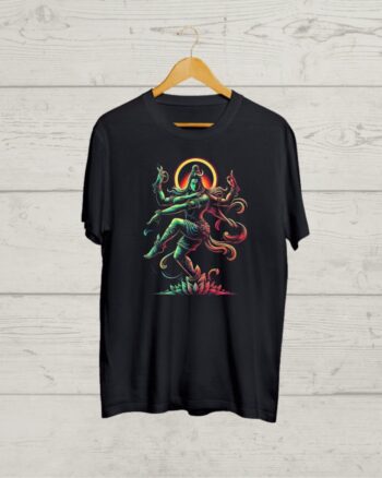 Shiva print Round Neck Black T shirt
