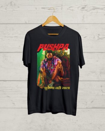 Buy Pushpa print Black T shirt