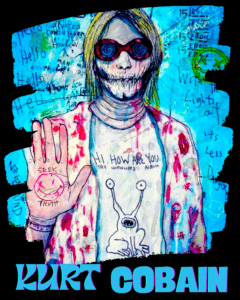 Kurt Cobain in Zombie Avatar T shirt
