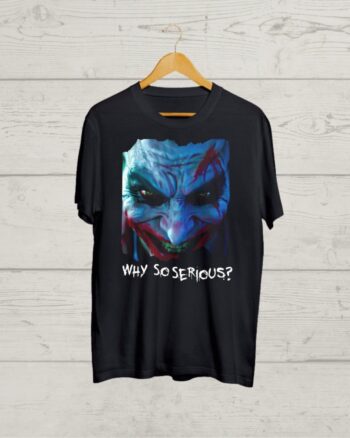 Joker print Round Neck Black Tshirt