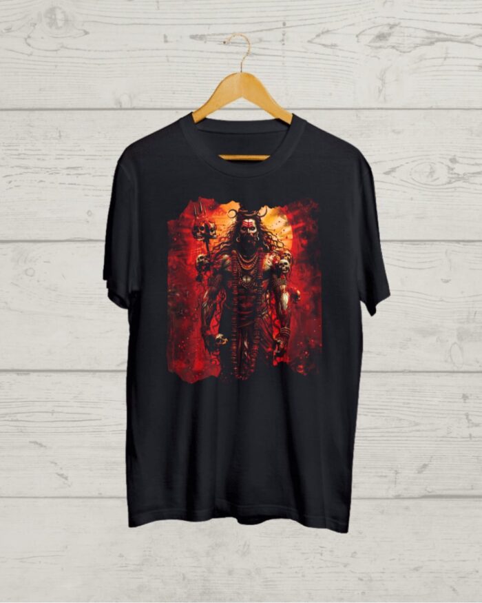 Angry Shiva print Black T shirt Buy Shiva Tee shirt