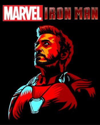 Both side Iron Man print Black T shirt