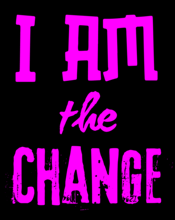 I am the Change print Black T shirt