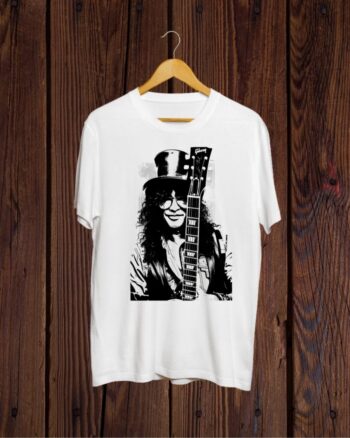 Buy Guitarist Slash print white T shirt
