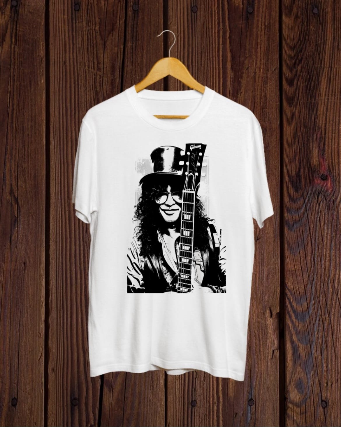 Buy Guitarist Slash print white T shirt Buy Guitarist Slash print white T shirt
