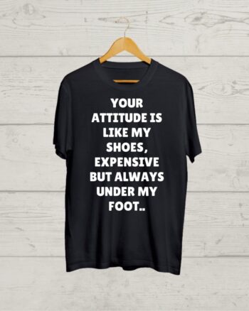 Buy Attitude Quote print Black T shirt