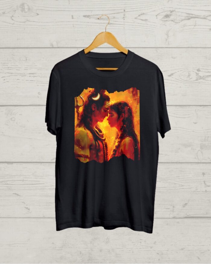 Buy Shiv Parvati print Black T shirt