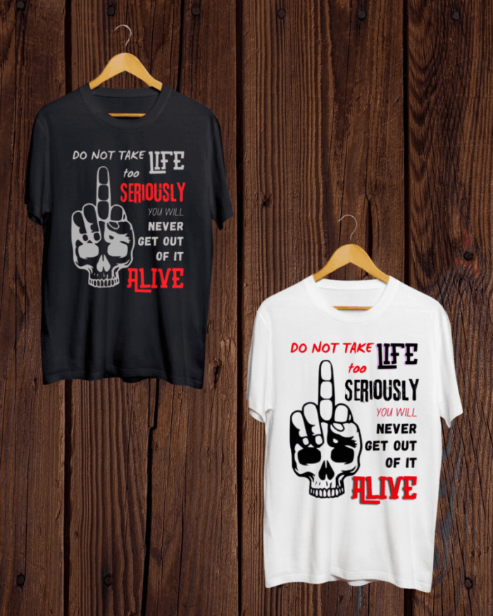 Buy Funny Life Quote print T shirts Buy Pack of 2 Graphic Tees