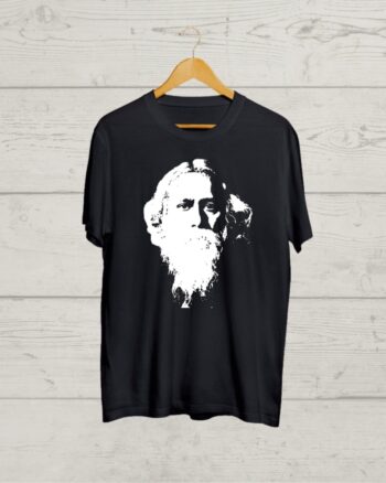 Rabindranath Thakur print Black T shirt