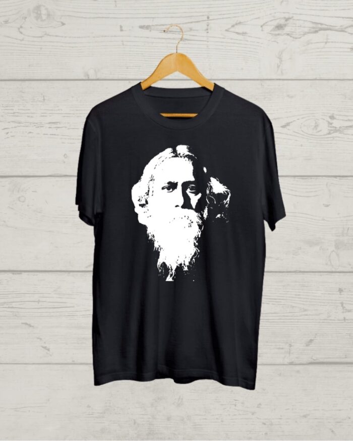 Rabindranath Thakur print Black T shirt