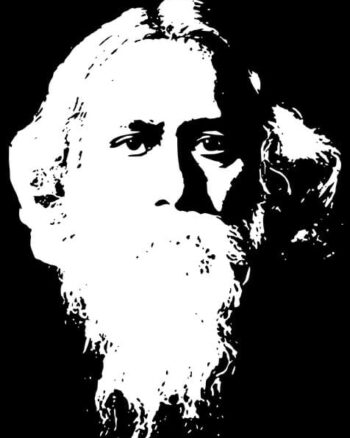 Rabindranath Thakur print Black T shirt