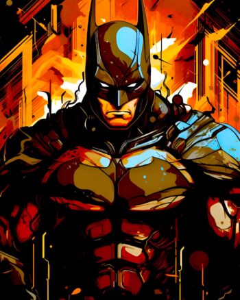 Batman print Round Neck Black Tshirt