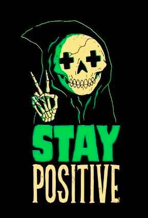 Buy Stay Positive print Black T shirt