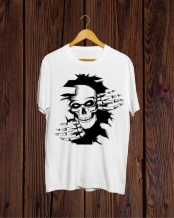 Buy Skull print White T shirt
