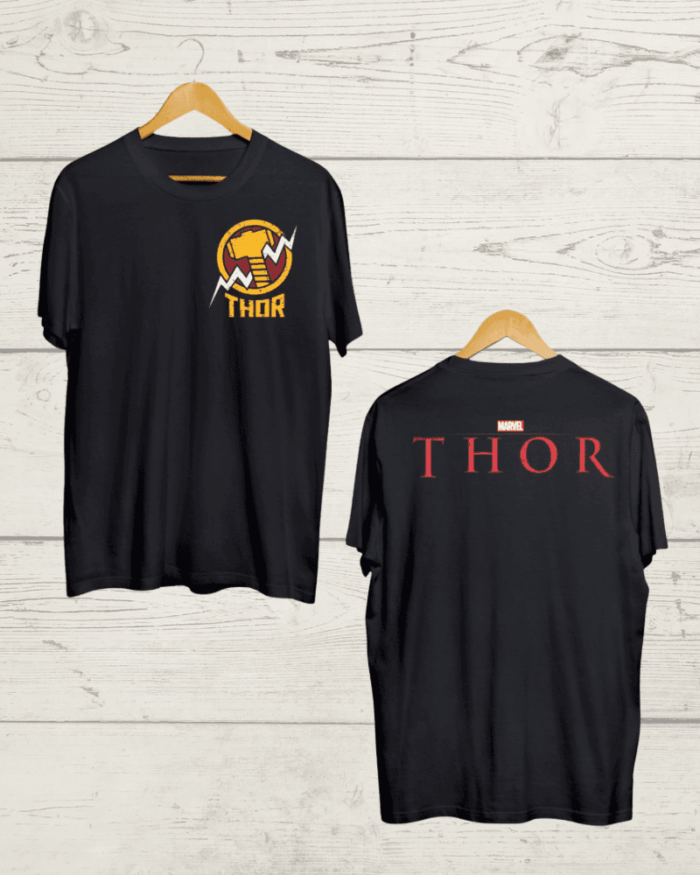 Buy Both side Thor print Black T shirt