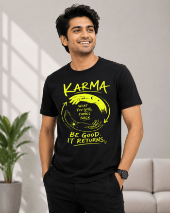 Buy Karma Black T shirt