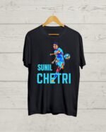 Buy Sunil Chetri print Black T shirt