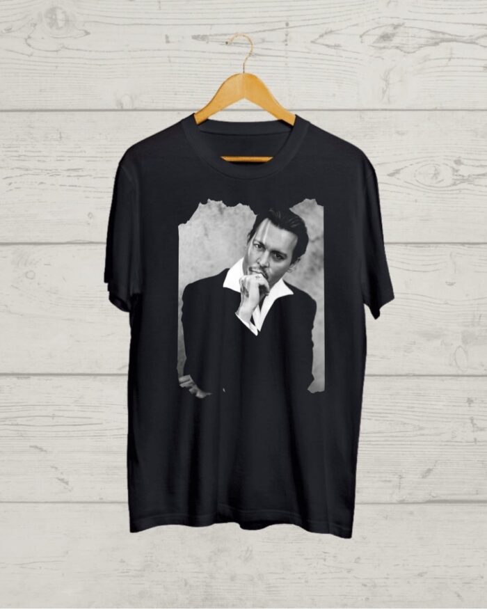 Buy Johny Depp print Black T shirt