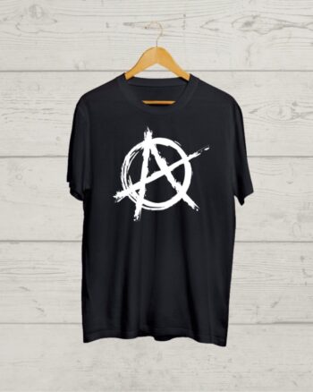Buy Anarchy print Black T shirt
