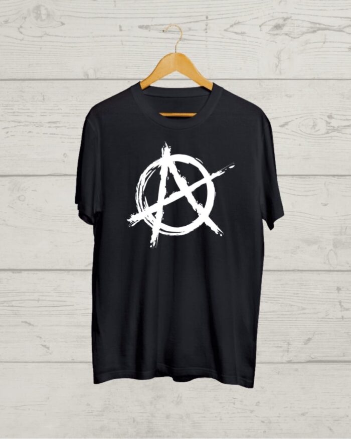 Buy Anarchy print Black T shirt