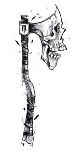 Buy Axe with a Skull white T shirt