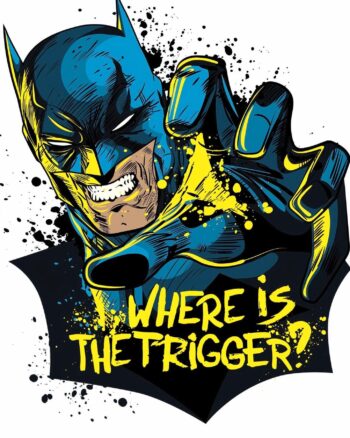 Batman print Round neck White T shirt