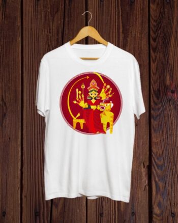 Buy Ma Durga White T shirt