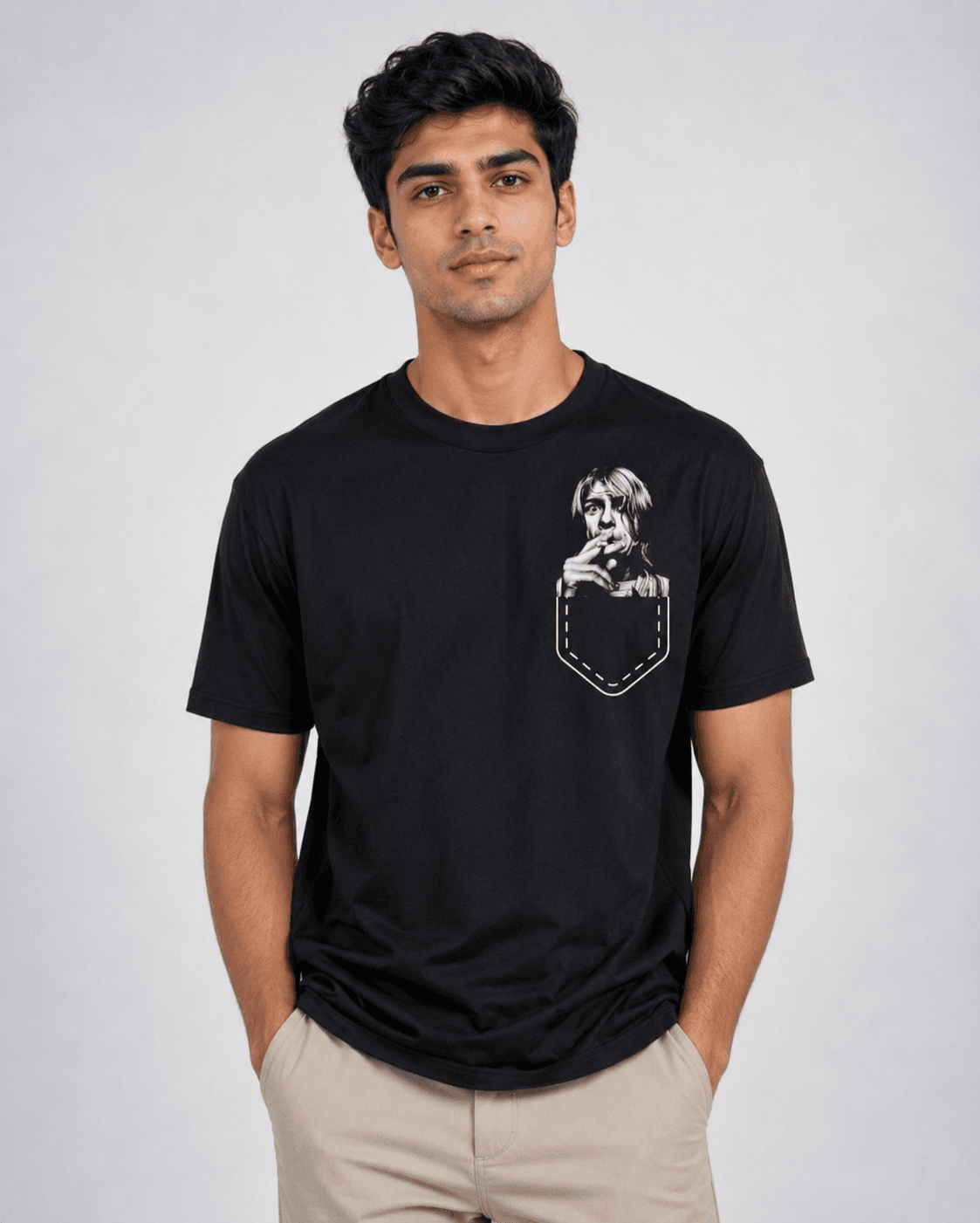 Buy Kurt Cobain round neck unisex T shirt Buy Nirvana Black Tshirt