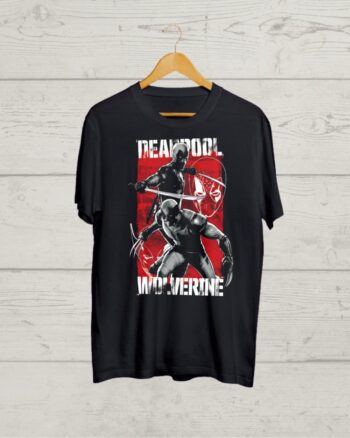 Deadpool Vs Wolverine Black Tshirt