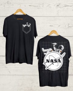 Buy both side nasa print black tshirt