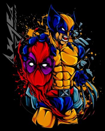 Wolverine and Deadpool Black T shirt