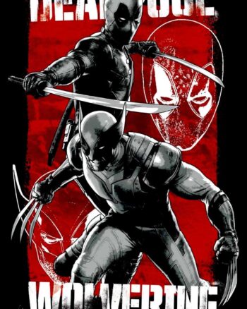 Deadpool Vs Wolverine Black Tshirt