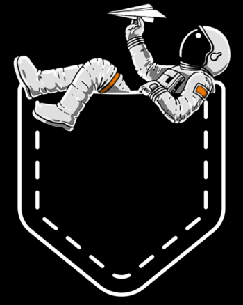 Both Side NASA print Black Tshirt