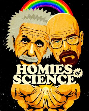 Einstein ft Heisenberg Black T shirt