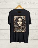 Buy Bob Marley Reggae Style Black T shirt