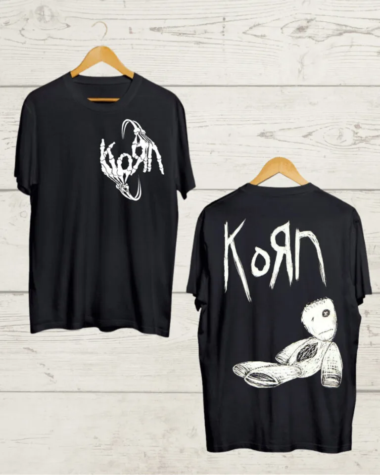 Both Side Korn print Black T shirt