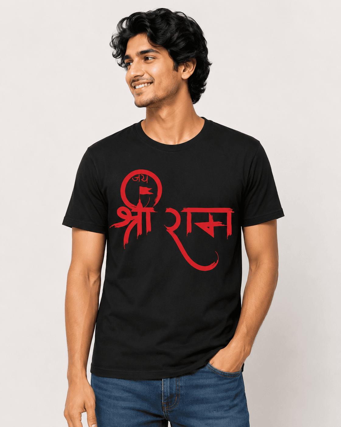 Buy Jai Shree Ram Black T shirt Buy Jai Shree Ram Black T shirt