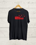 Freedom Round neck Black T shirt