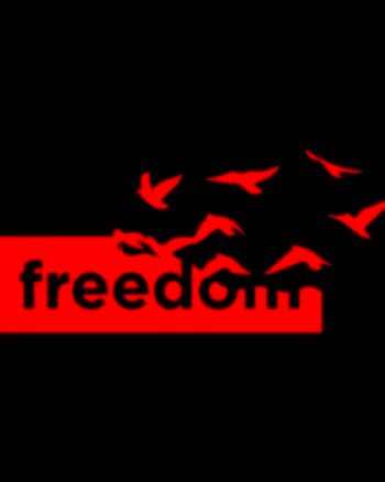 Freedom Round neck Black T shirt