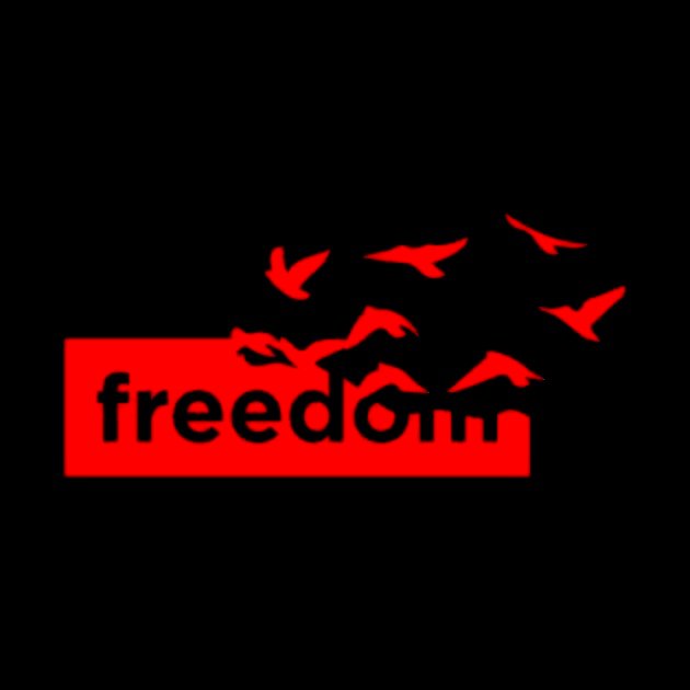 Freedom Round neck Black T shirt